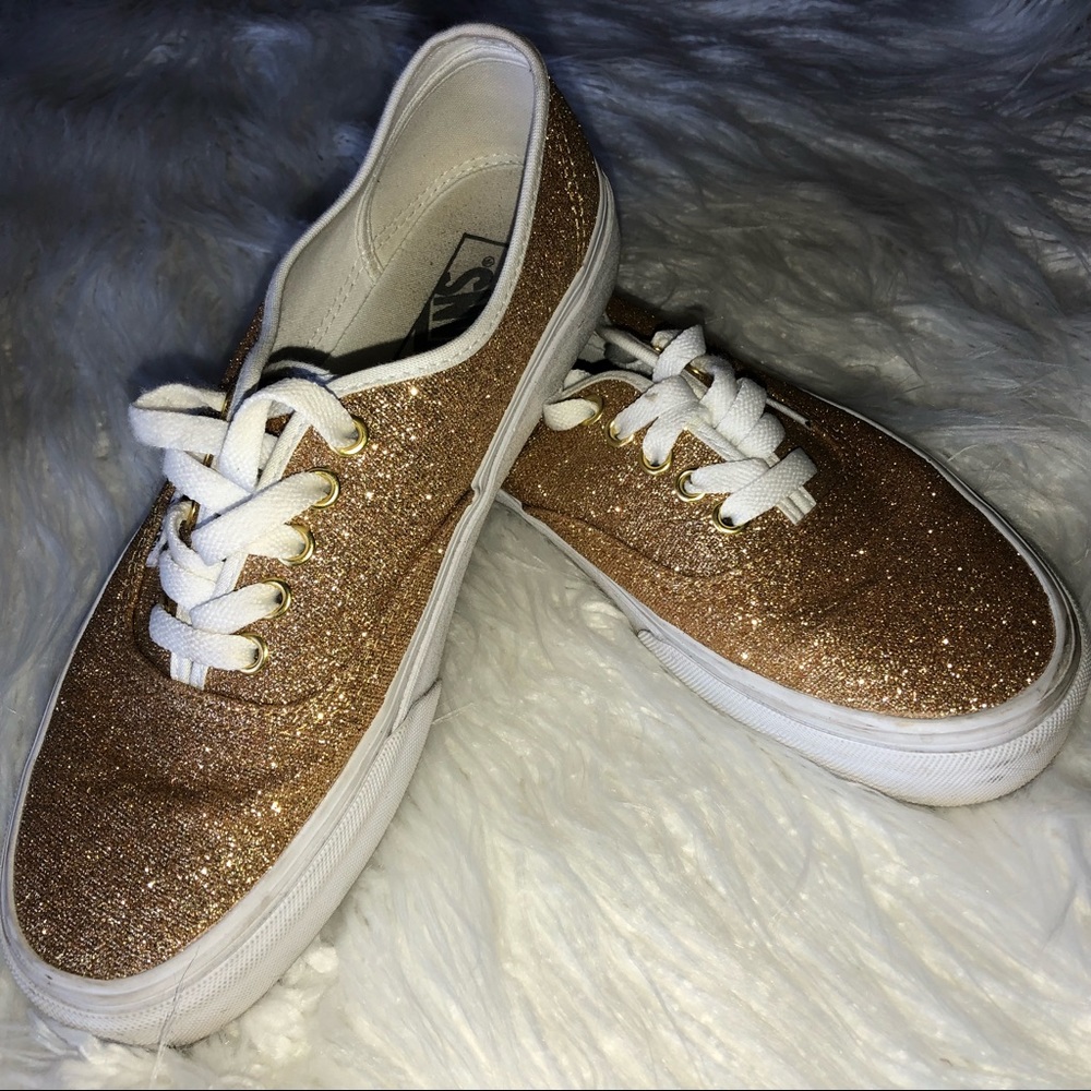 Sparkling Gold Vans✨